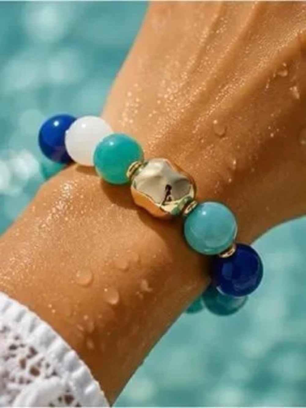 Celestia Marina Bracelet with Golden Sculpted Details